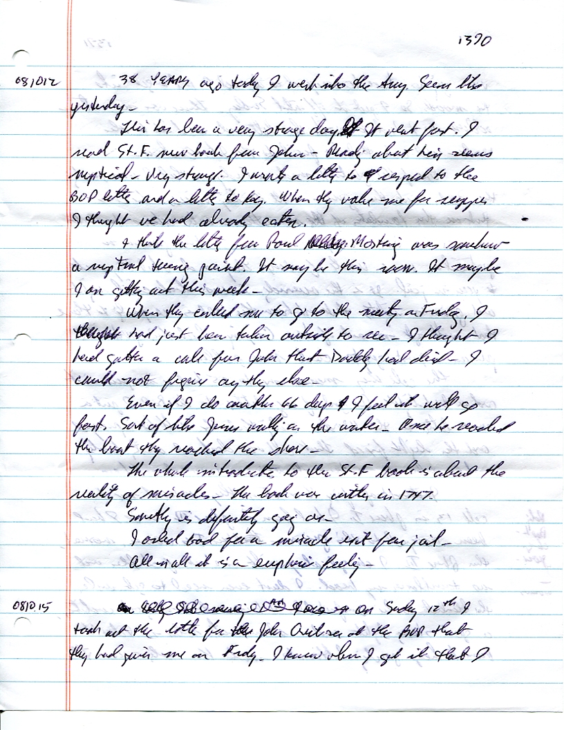 Dr John WorldPeace 2008 Prison Journal